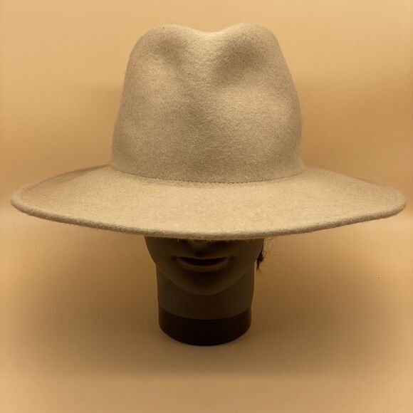 100% Wool Felt Wide Brim Hat Beige Camel Women’s One Size Boho Universal Thread - Picture 10 of 13